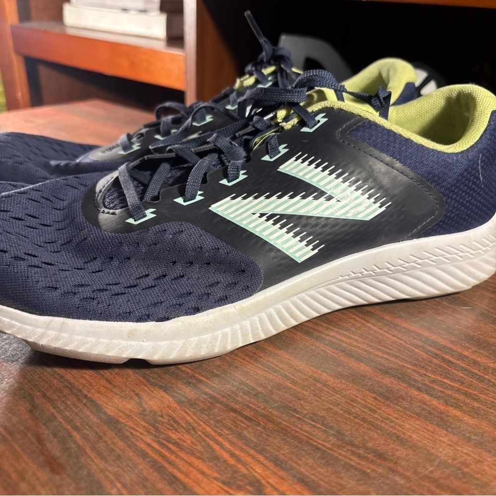 New Balance Men's Athletic Shoes in Navy and Lime - Picture 2 of 11